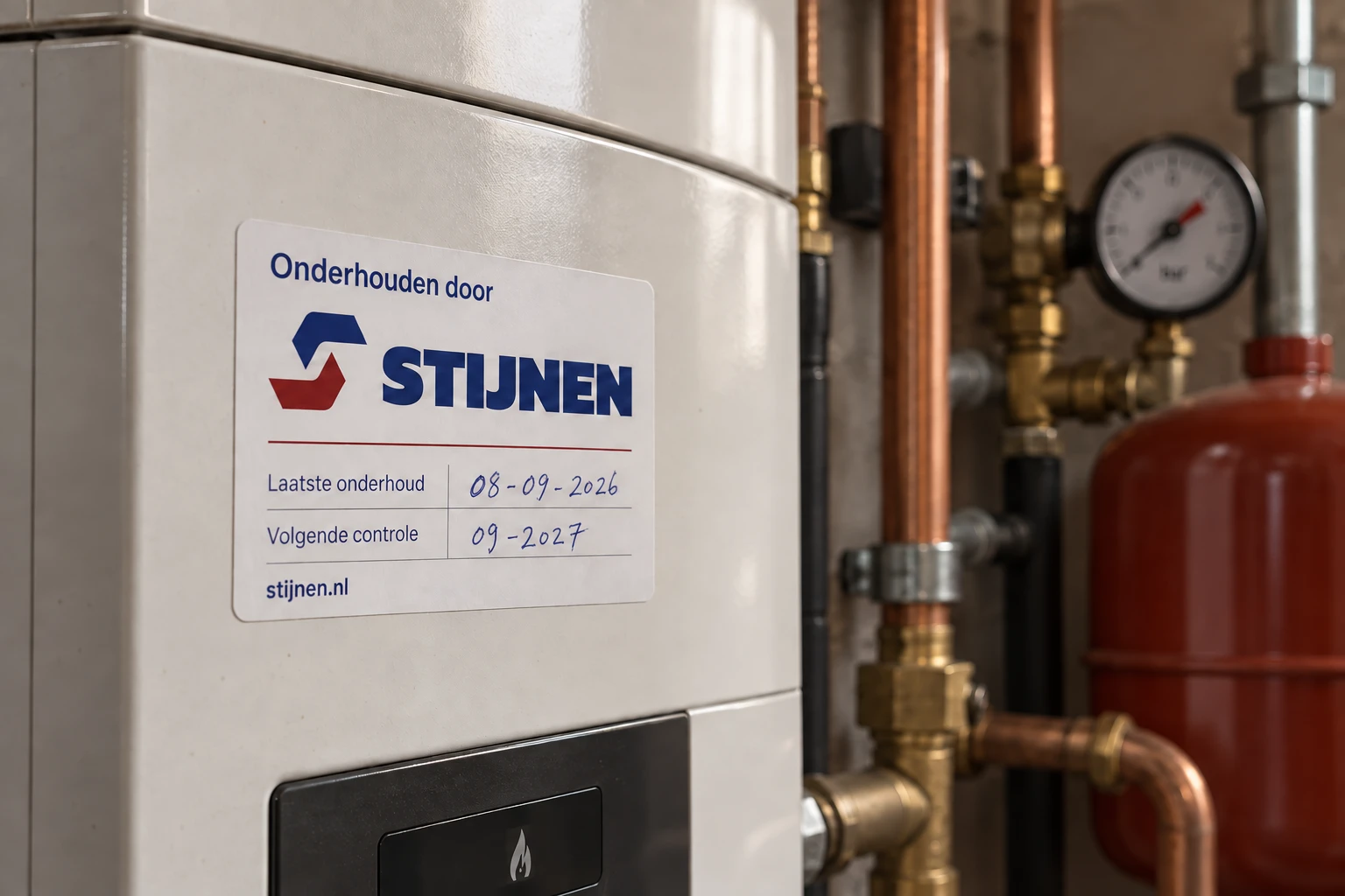 CV-ketel met Stijnen-servicesticker